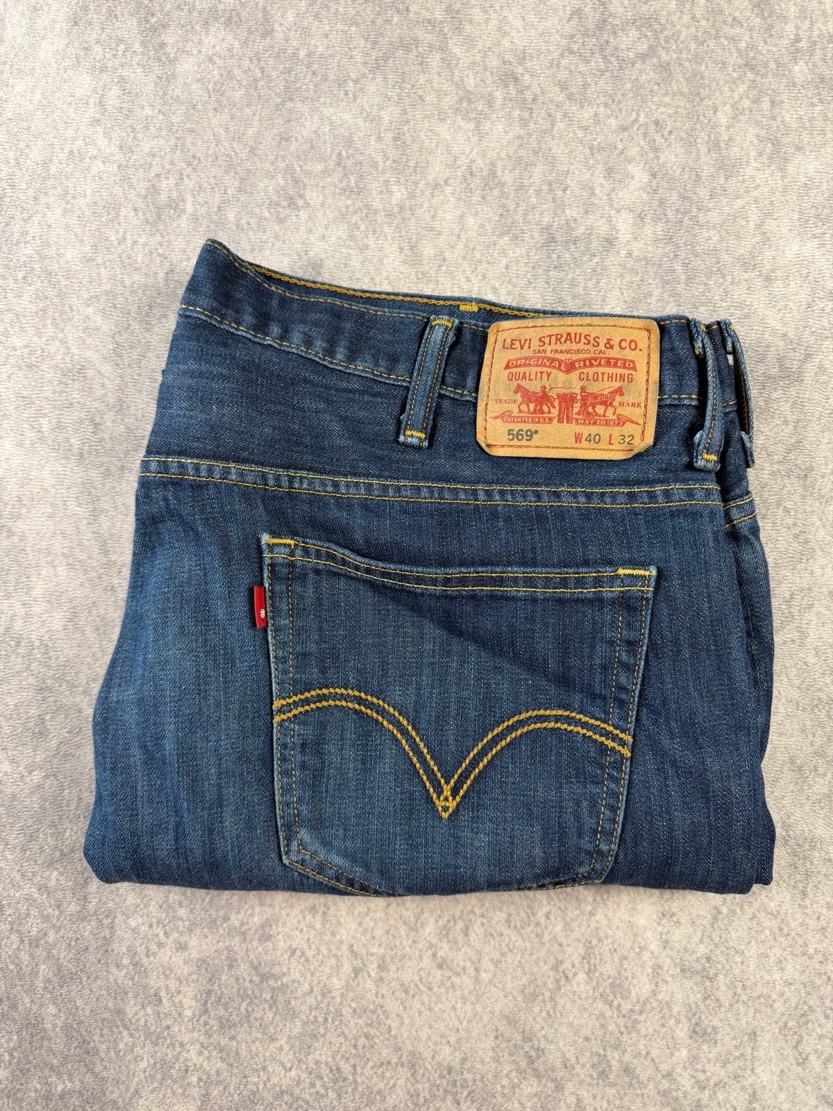 Levi’s 569 Loose Straight Jeans W40 L32 Blue Denim Relaxed Fit Men’s