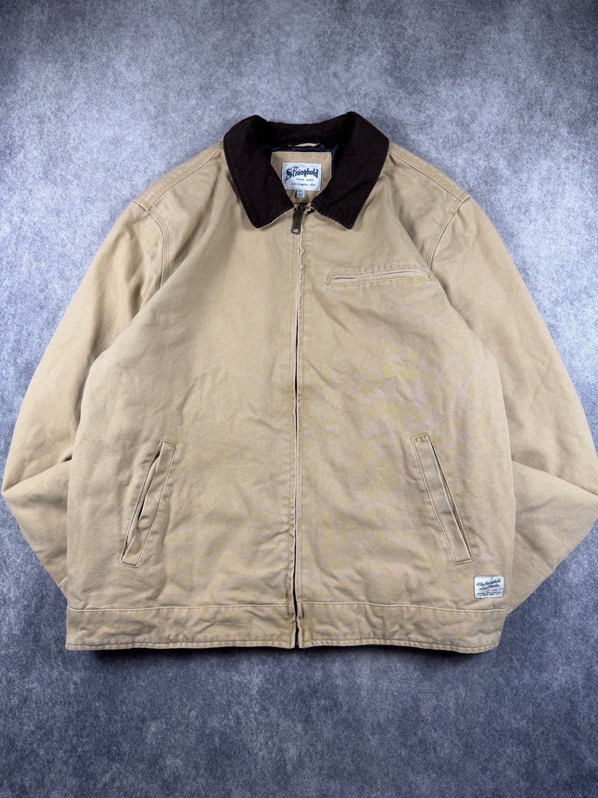The Stronghold Detroit Style Workwear Jacket Beige 2XL Corduroy Collar