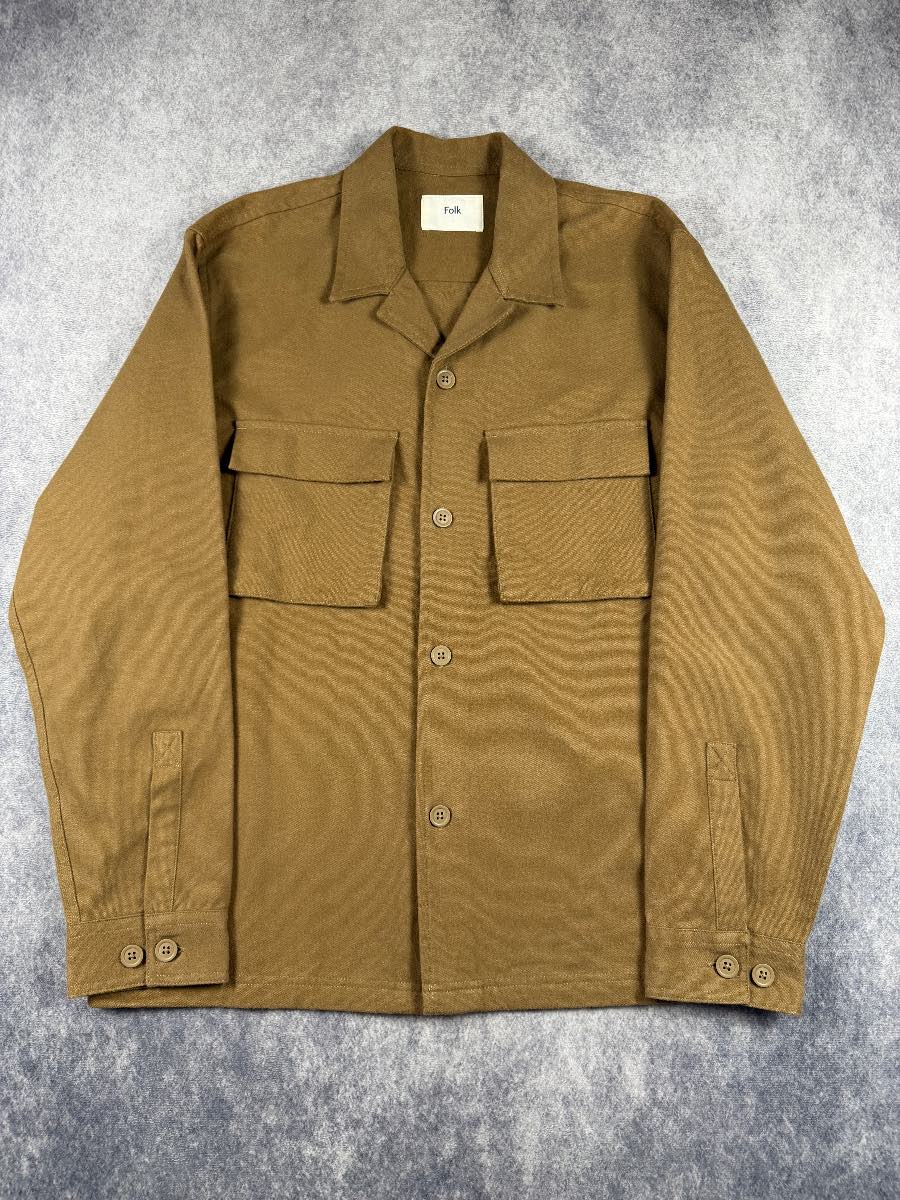 Folk Brown Overshirt Jacket Size L Chore Workwear Oi Polloi Utility Shacket