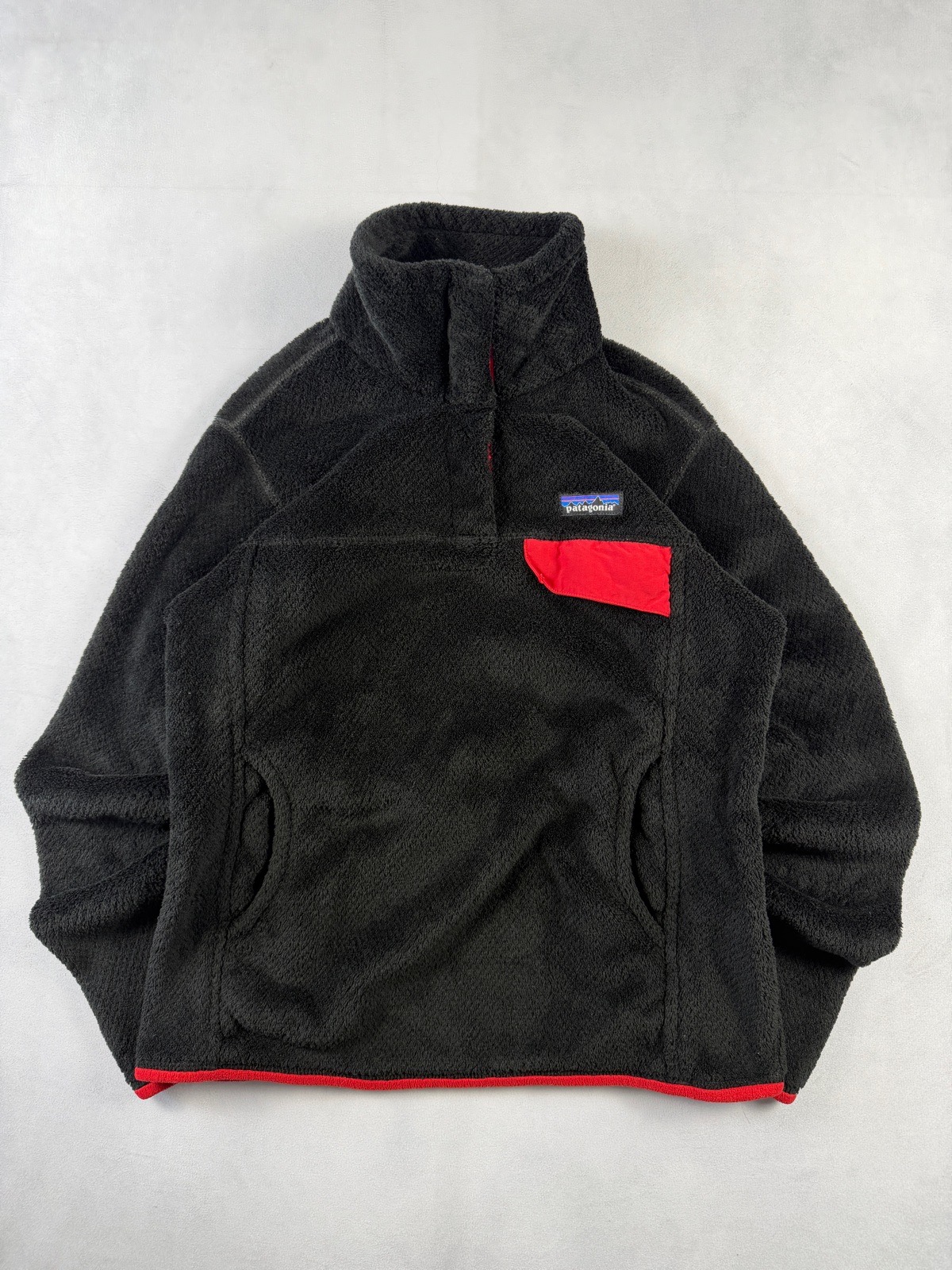 Patagonia Re-Tool Snap-T Fleece Black Red Women’s Small Polartec
