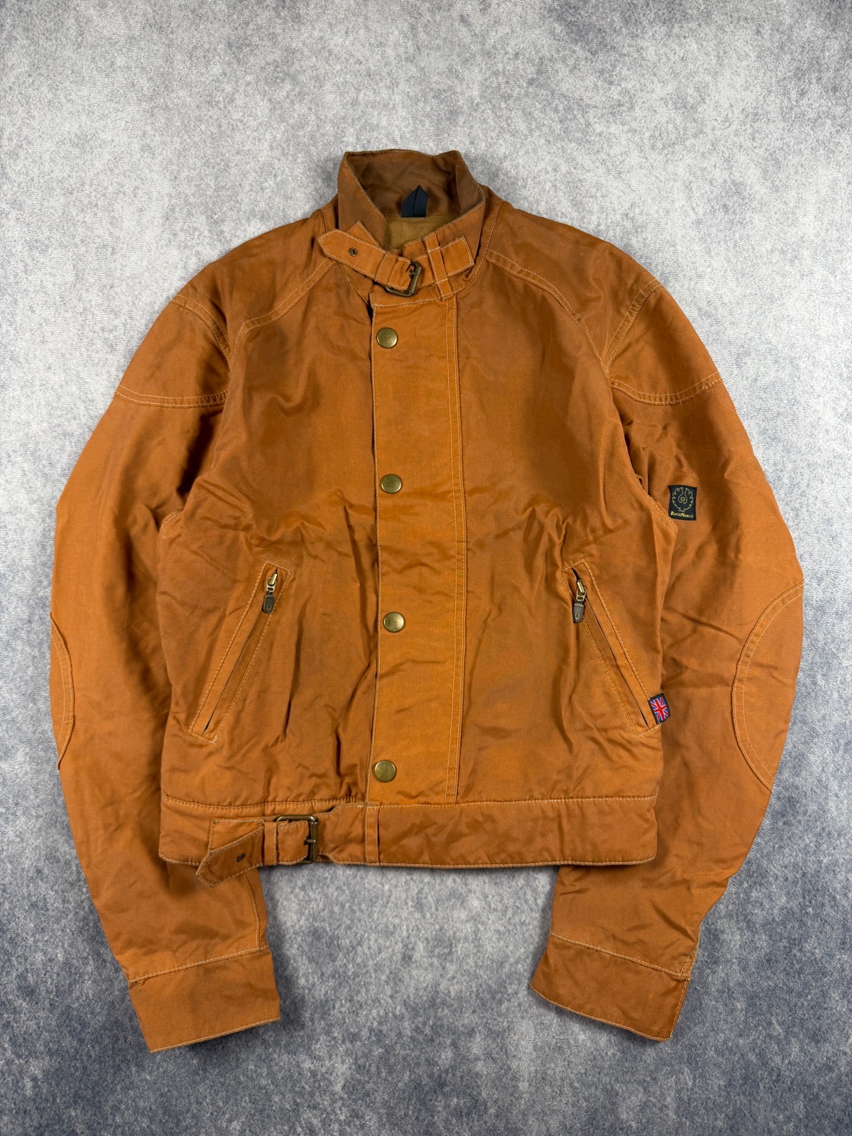 Belstaff Black Prince Waxed Motorcycle Biker Jacket Brown Size 42 Vintage Style