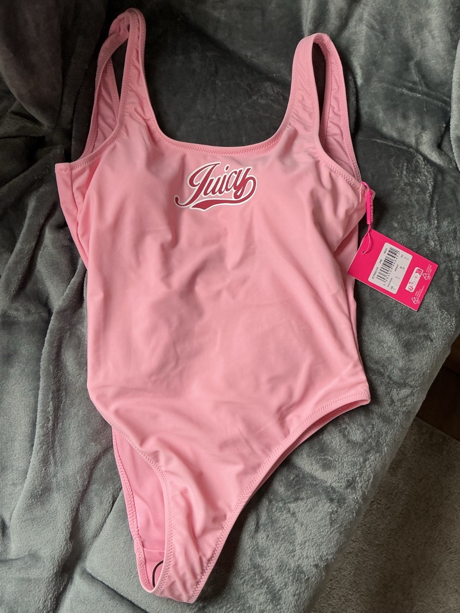 Juicy couture swimming costume pink small new with tags