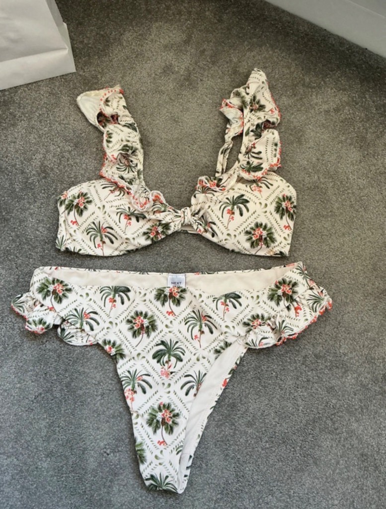 Next palm tree bikini worn once size 14 swimwear