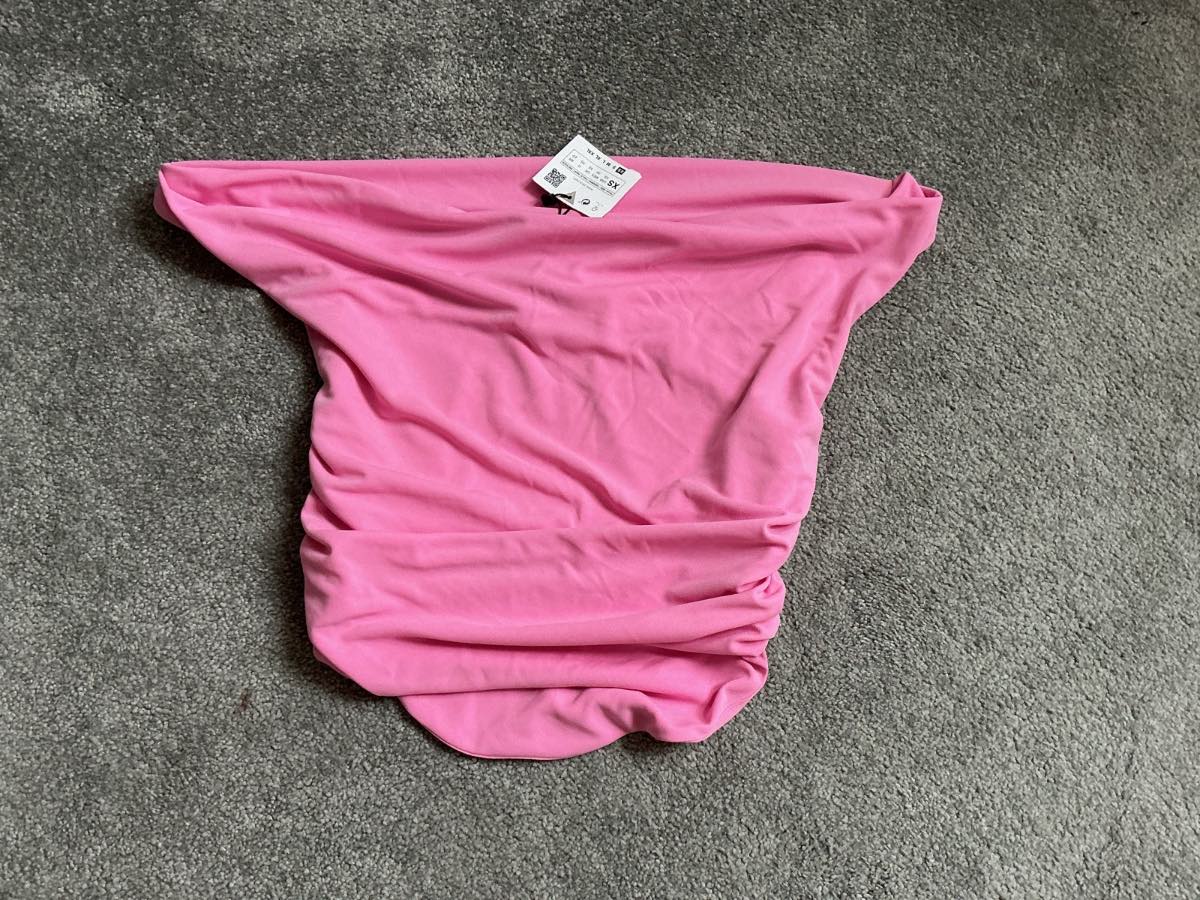 Zara xs off the shoulder top pink new