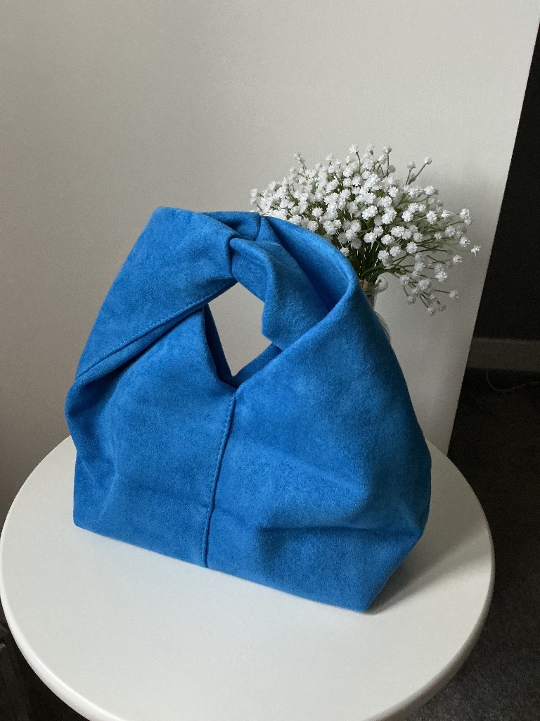 Faux suede blue handbag new without tags summer festival