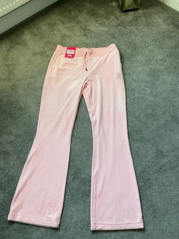Juicy couture baby pink velour leggings size large new