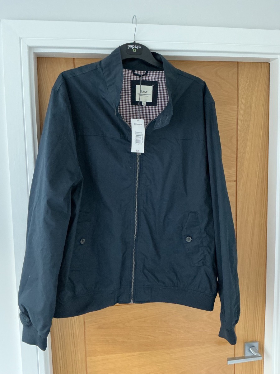 Easy men’s summer Harrington style navy bomber jacket size XXL new with tags