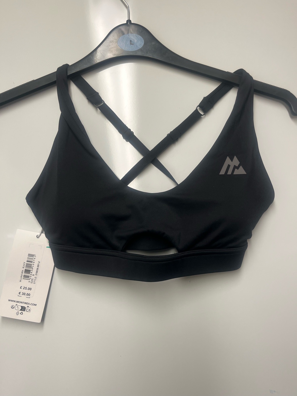 Woman’s Montirex sports bra black size small
