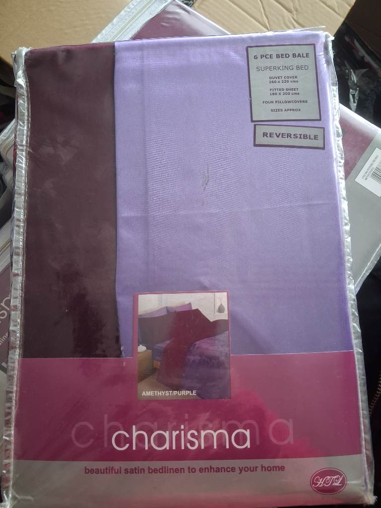 Superking satin touch reversible 6pce bedding set