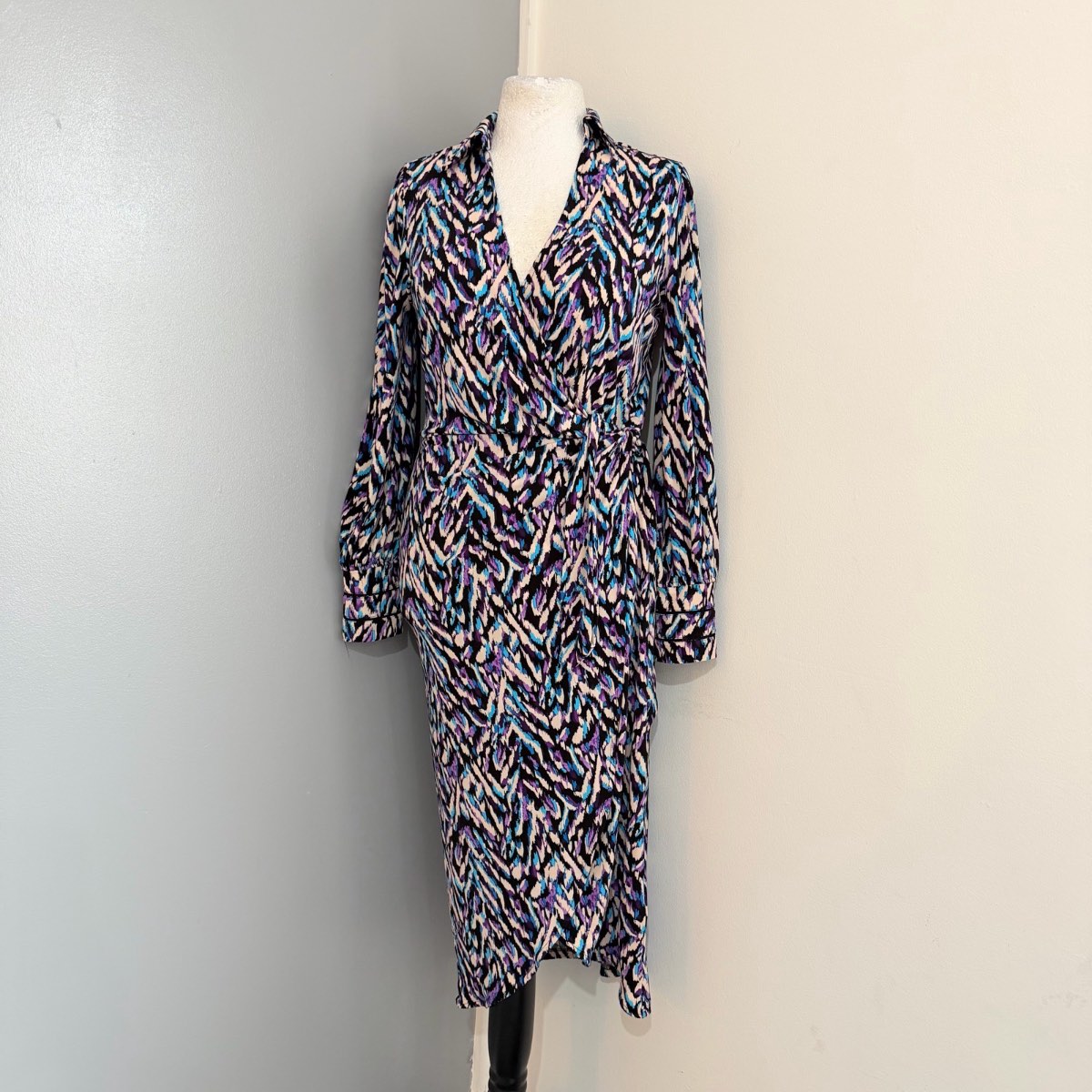 Love & roses wrap midi dress uk14
