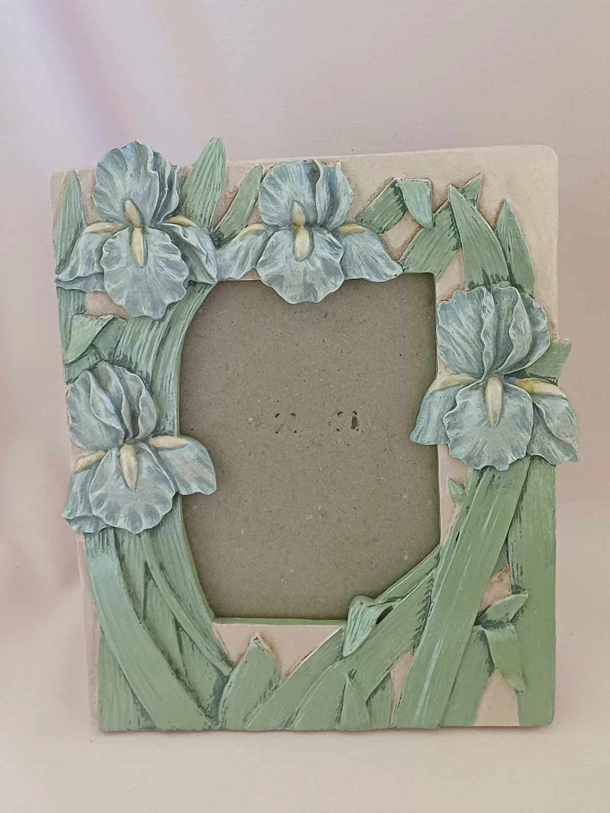 Blue Iris Floral Photo Frame 5 x 3.5" Cottage Garden Shabby Chic
