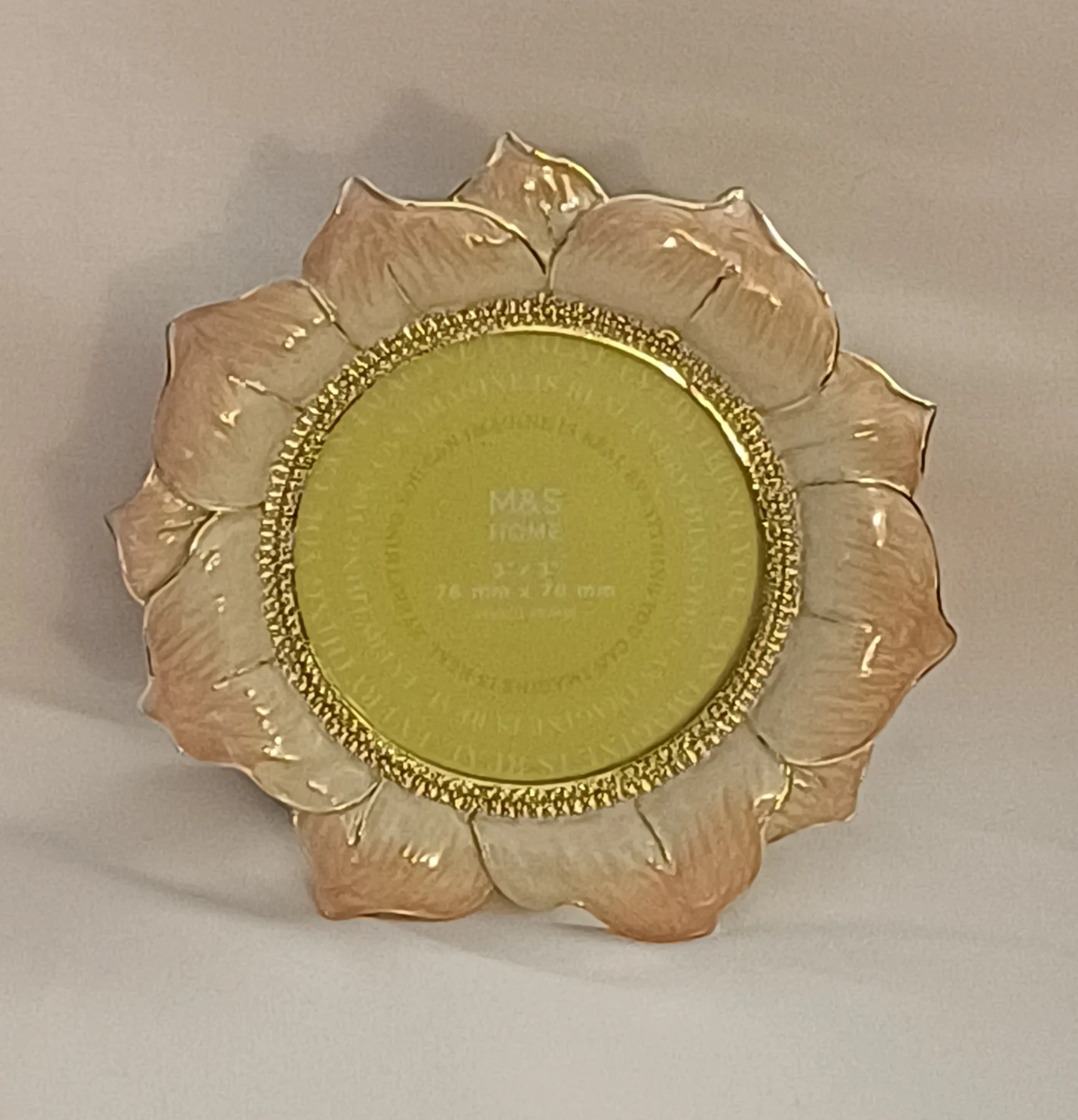 M&S Home Gold Floral Flower Photo Frame 3x3 Ornate Decorative Frame