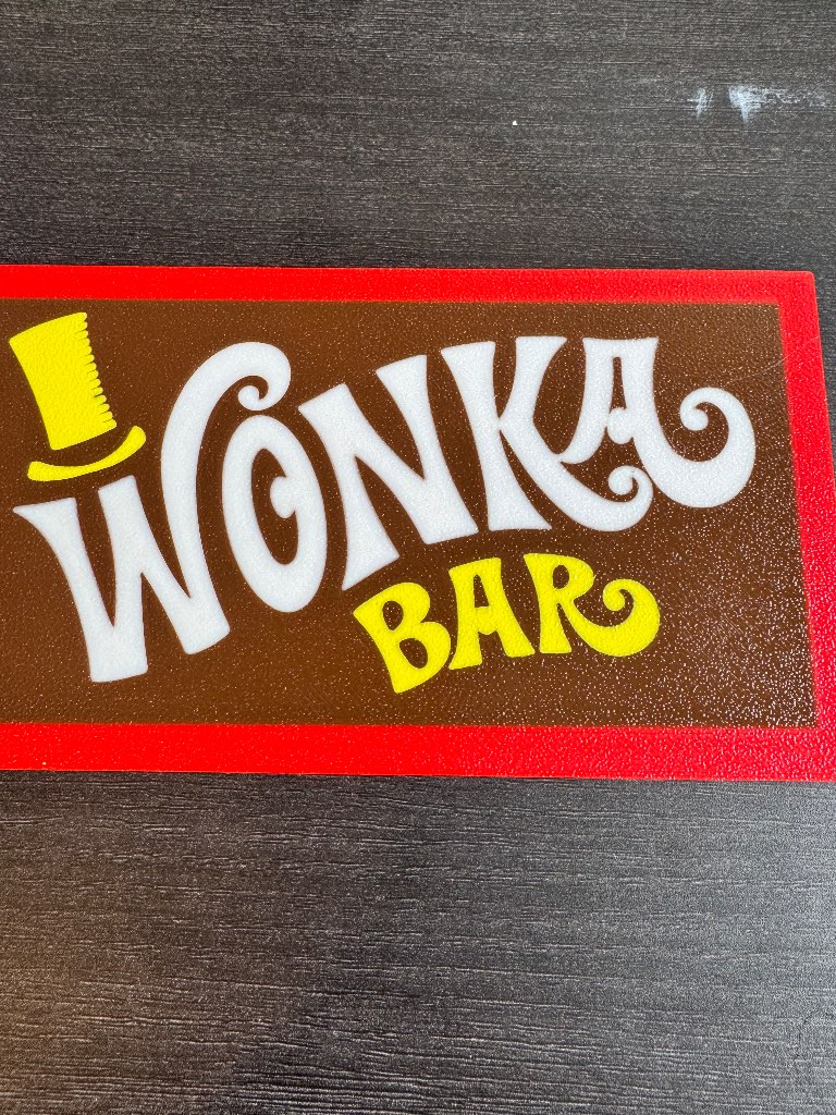 Willy wonka 3d printed chocolate bar