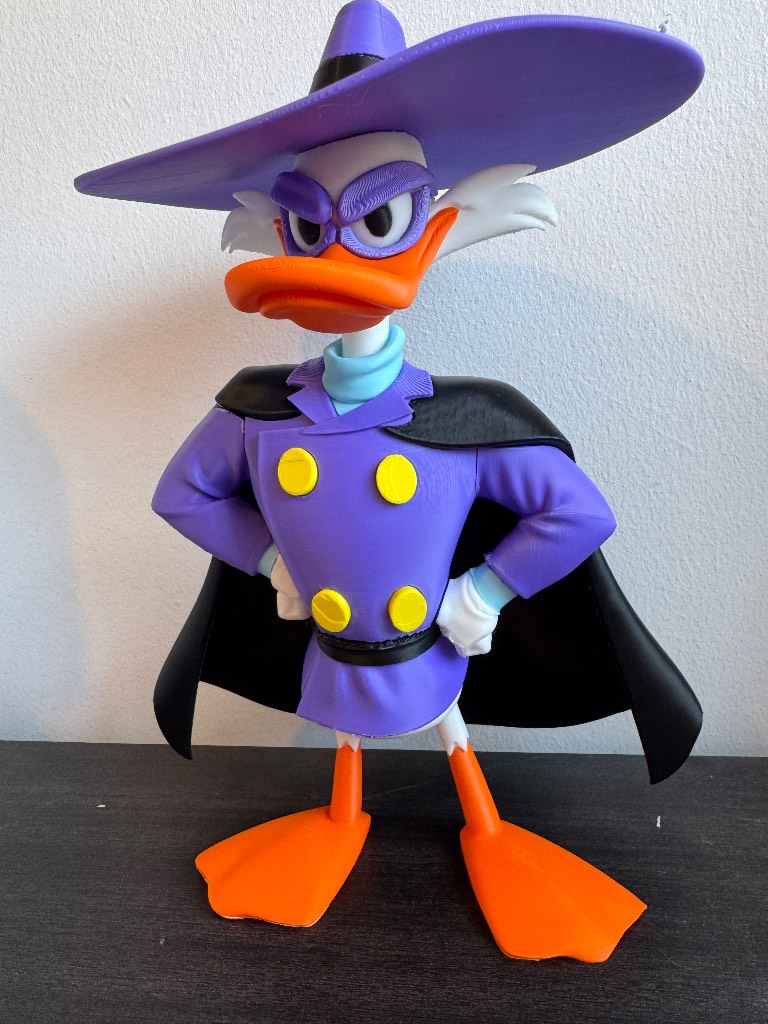 Adorable 3d printed Darkwing Duck figurine