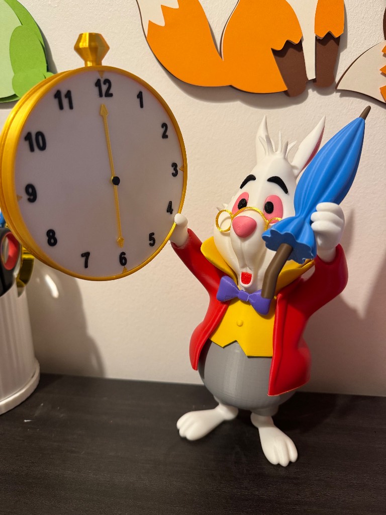 Adorable Disney Alice in wonderland white rabbit figurine