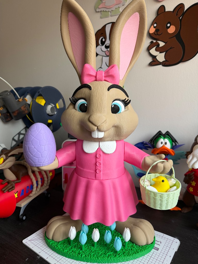 Adorable 3d printed Easter bunny figurine.