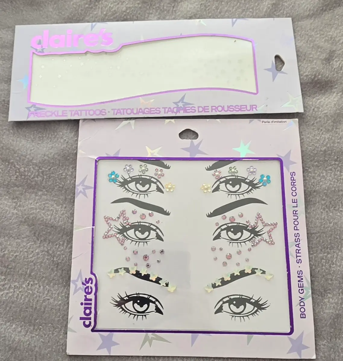 Claire's body gems and freckles tattoo