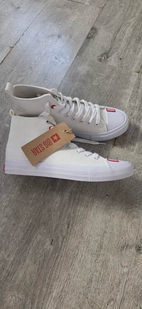 Brand New White Big Star High-Top Sneakers / Trainers Size39