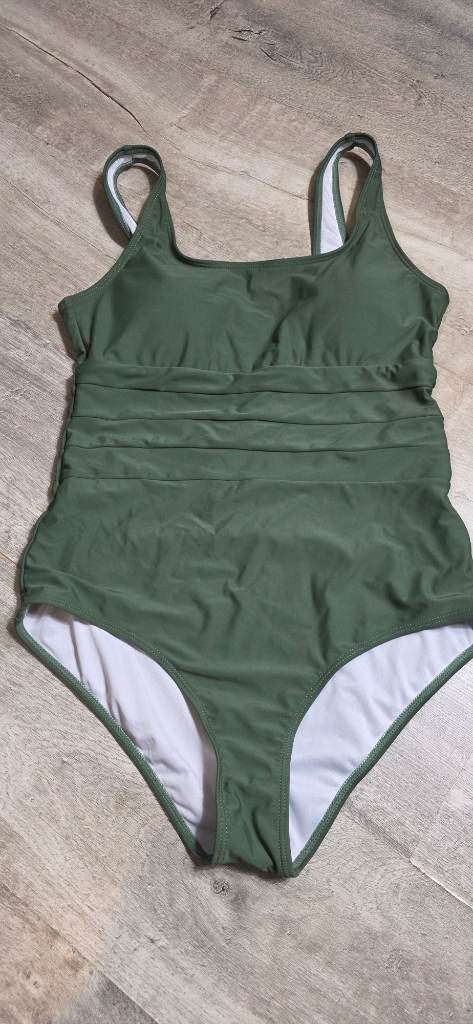 Khaki / Olive Green One-Piece Swimsuit