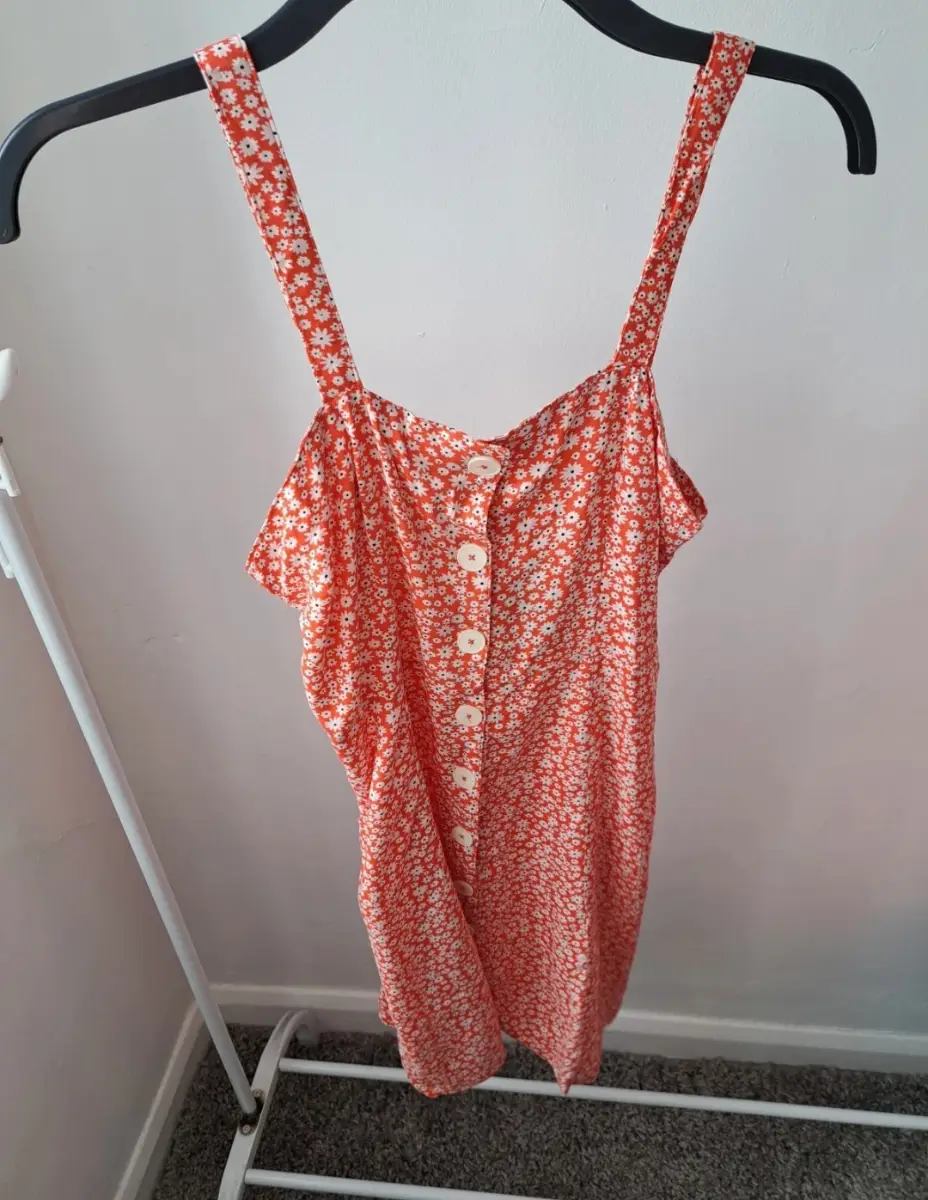 Orange/white floral dress. Size 10 by Peacocks