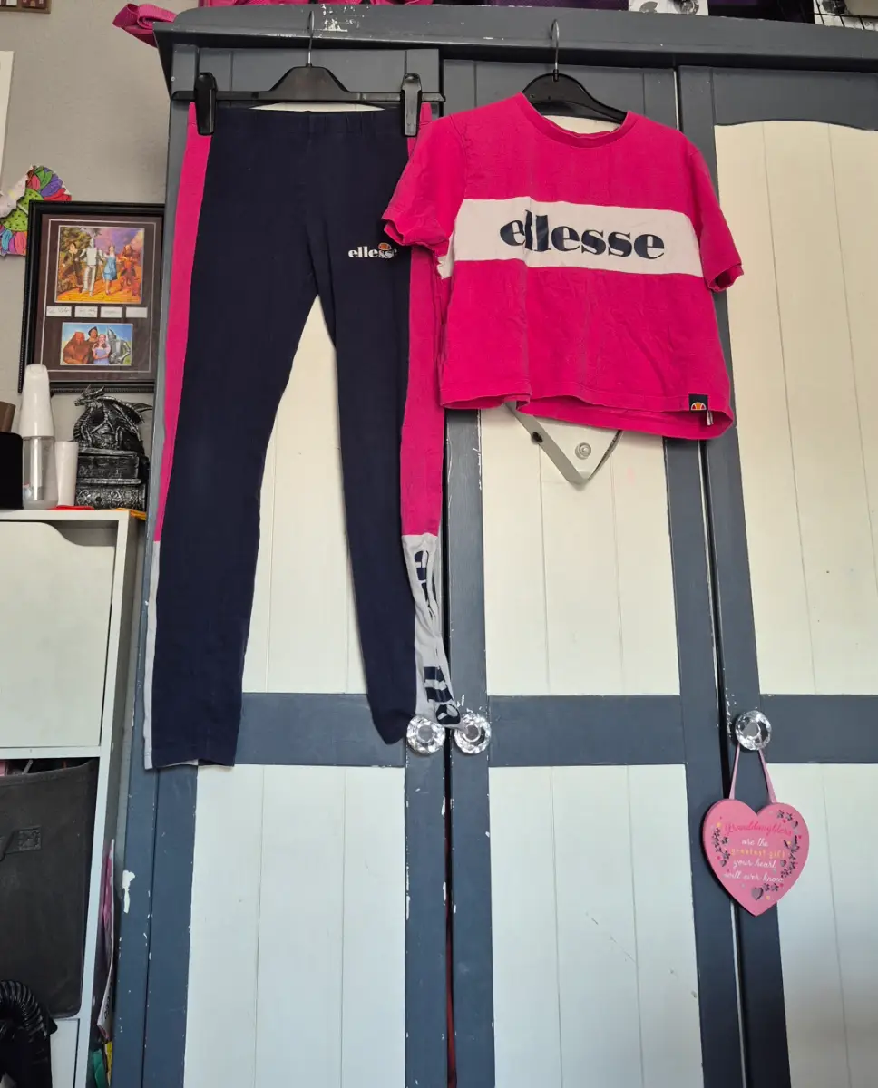 girls ellesse leggings crop top set age 12 13