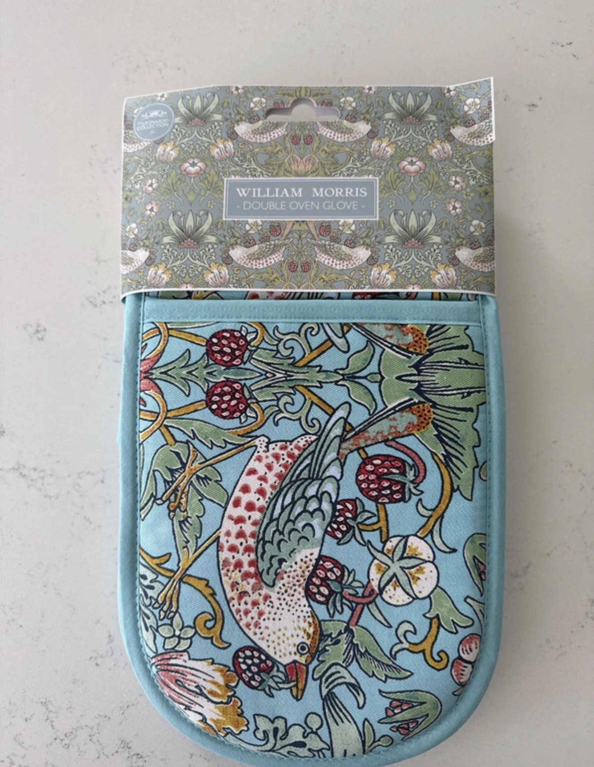 William Morris Strawberry Thief Single Oven Glove Blue Cotton New with Tags