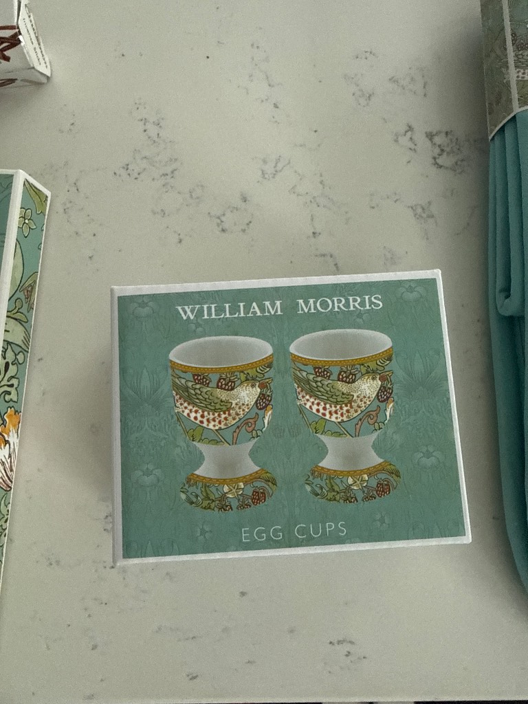 William Morris Strawberry Thief Egg Cups Set of 2 Gift Boxed New
