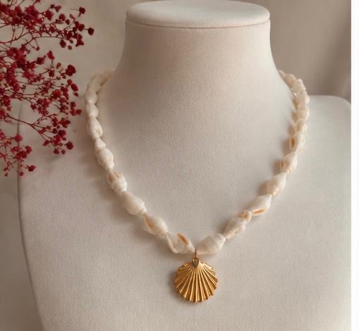 Beach-inspired beaded necklace
