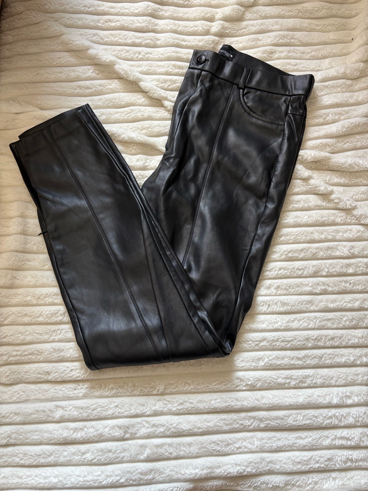 Zara leather faux trousers
