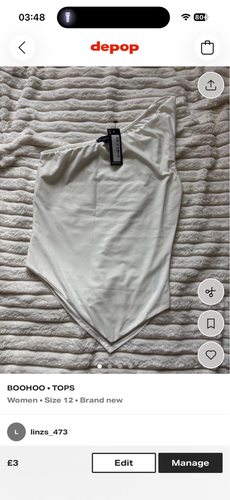 Bohoo one shoulder top
