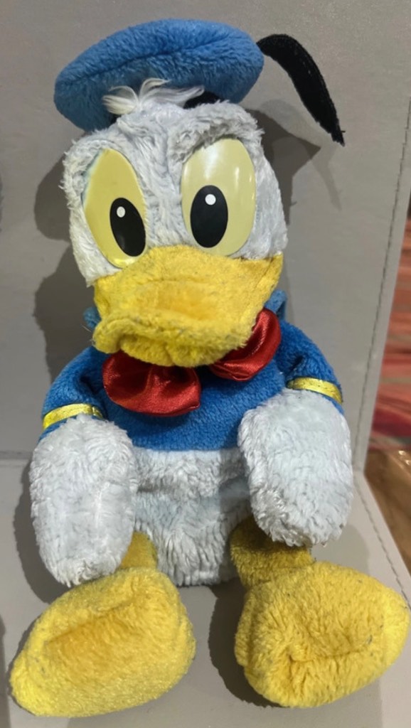 Vintage Disney Donald Duck Plush Toy – Classic Sailor Outfit with Plastic Eyes