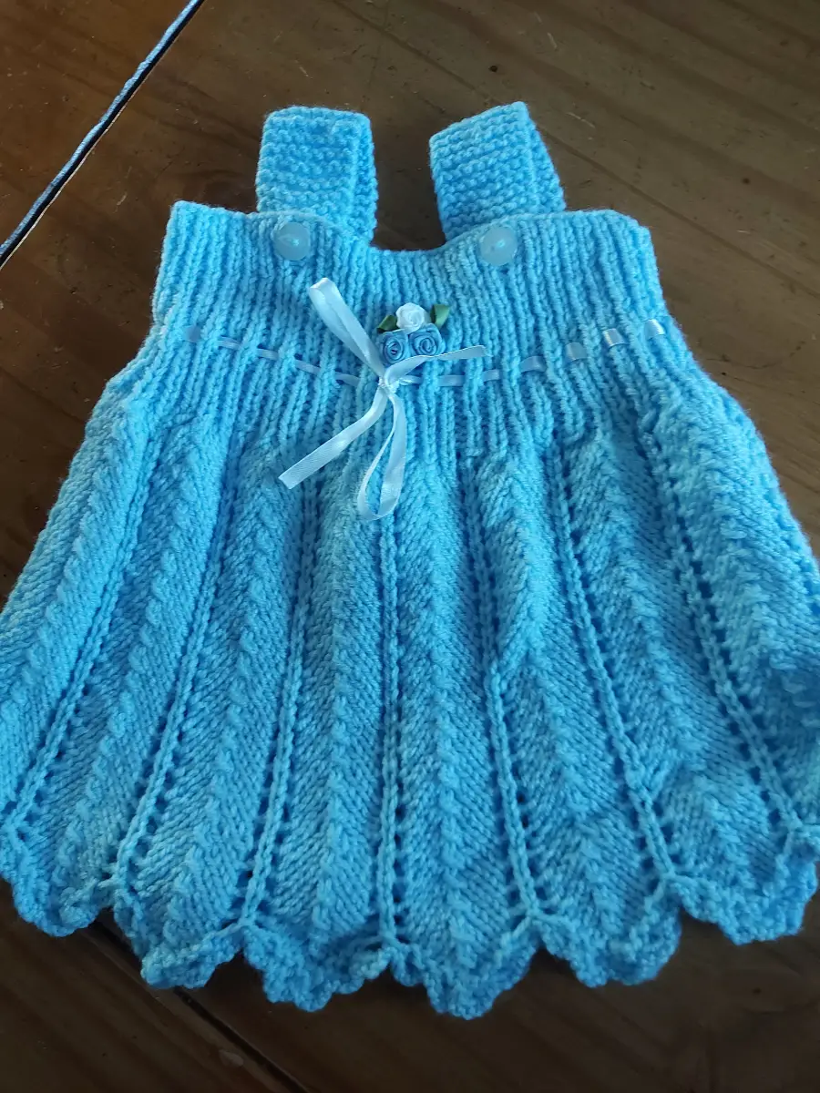 Hand knitterd dungerss dress