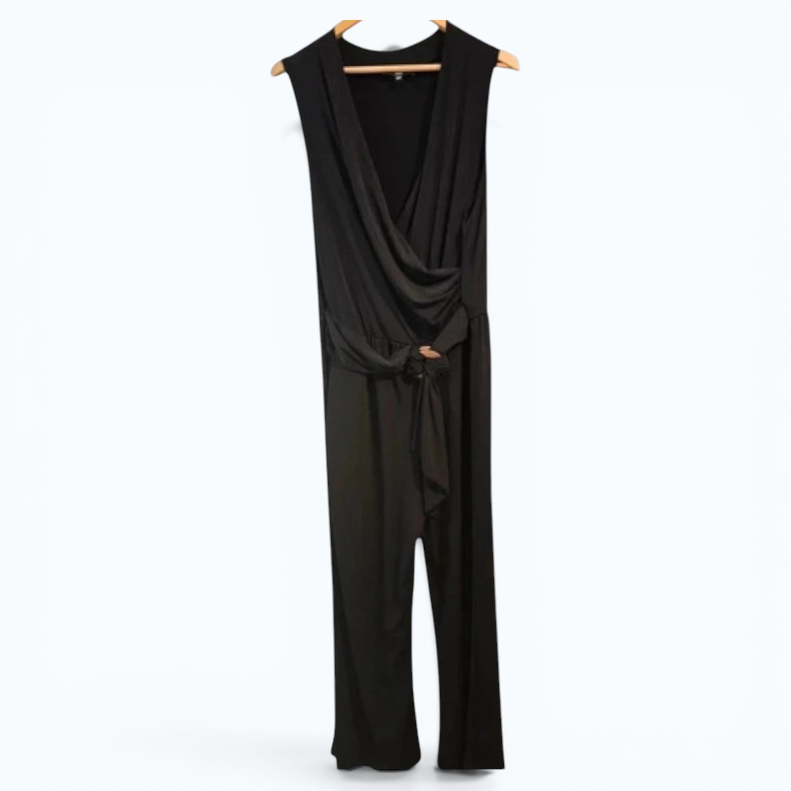 Joanna Hope Black Wide Leg Jumpsuit UK 18 Evening Occasion