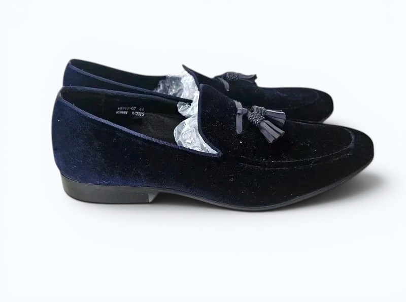 Dune London Navy Suede Tassel Loafers Mens UK 10 Smart Casual Shoes