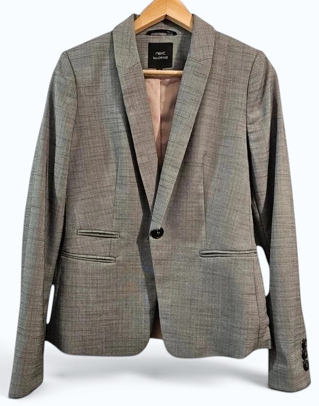 Next Grey Tailored Skirt Suit UK 8 Smart Office Co Ord Set