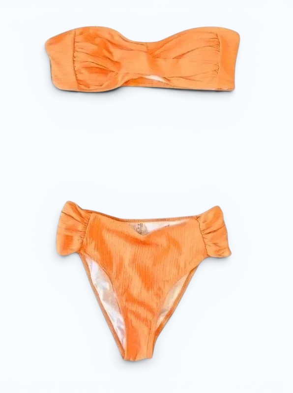 Orange Bandeau Bikini Set M Ibiza Holiday Swimwear