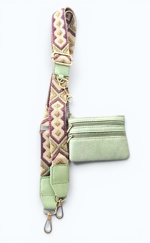 Boho Bag Strap With Zipper Pouch Interchangeable Handbag Strap