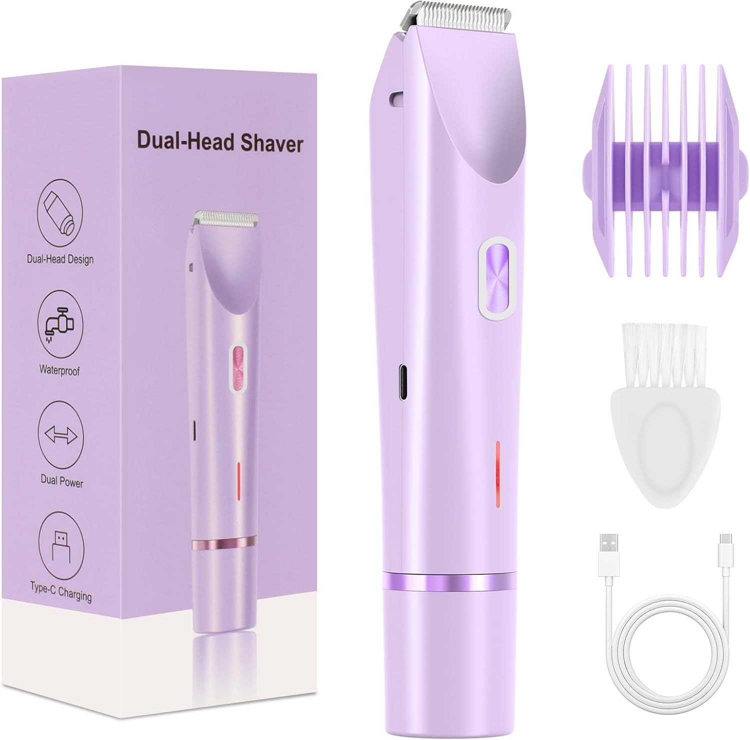 2-in-1 Electric Bikini Trimmer for Women – Rechargeable Body Hair Remover