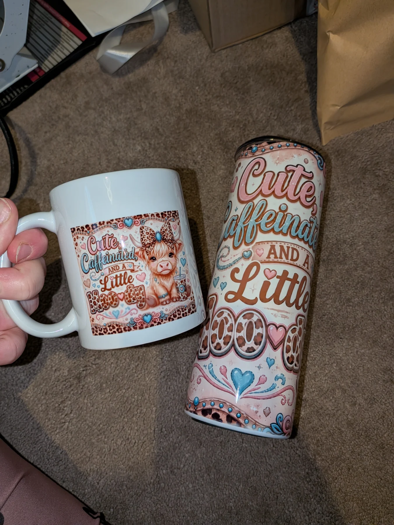Highland cow tumbler set