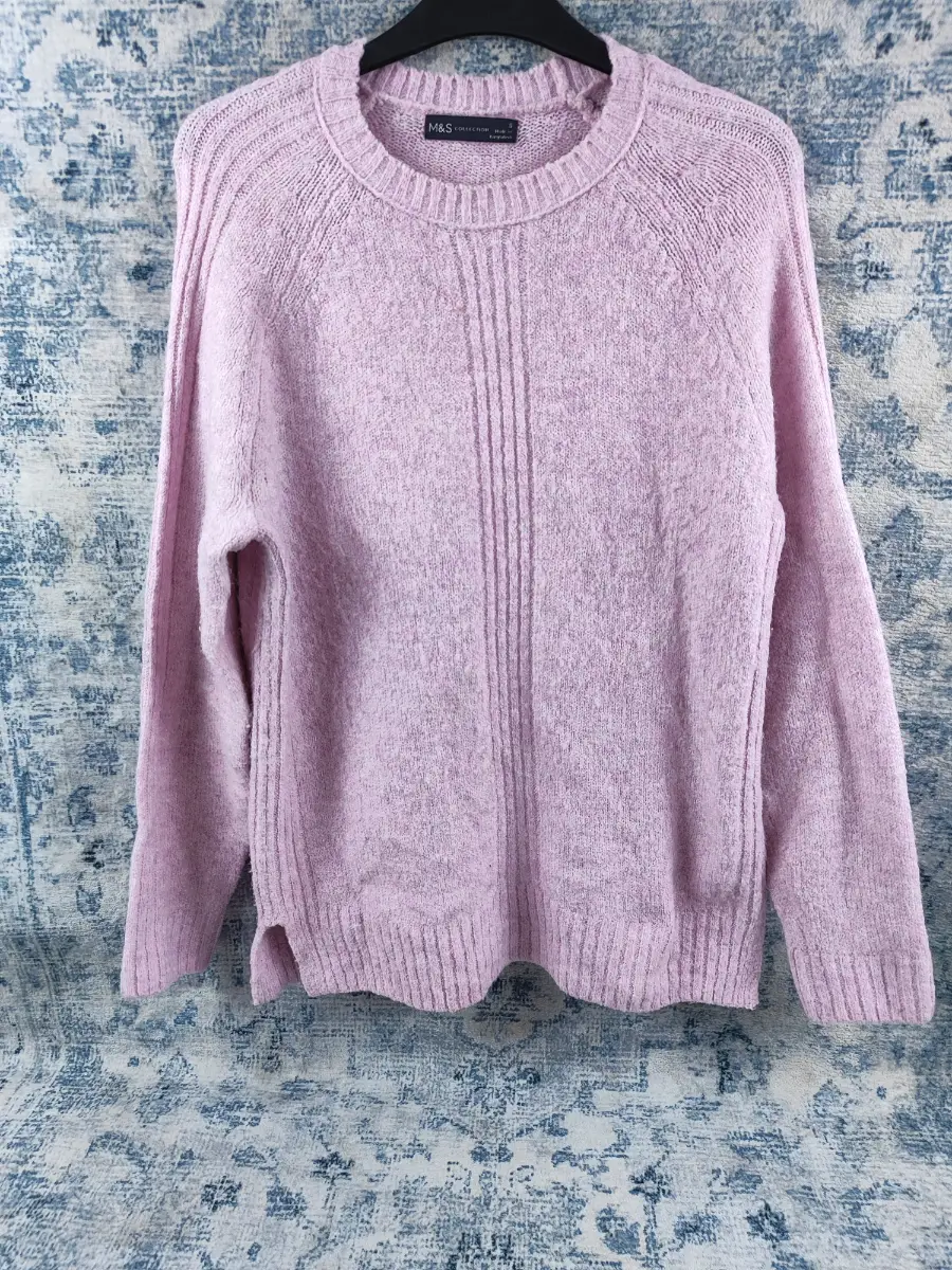 Marks & Spencer Lilac Pastel Knitted Crew Neck Sweater / Jumper Size Small