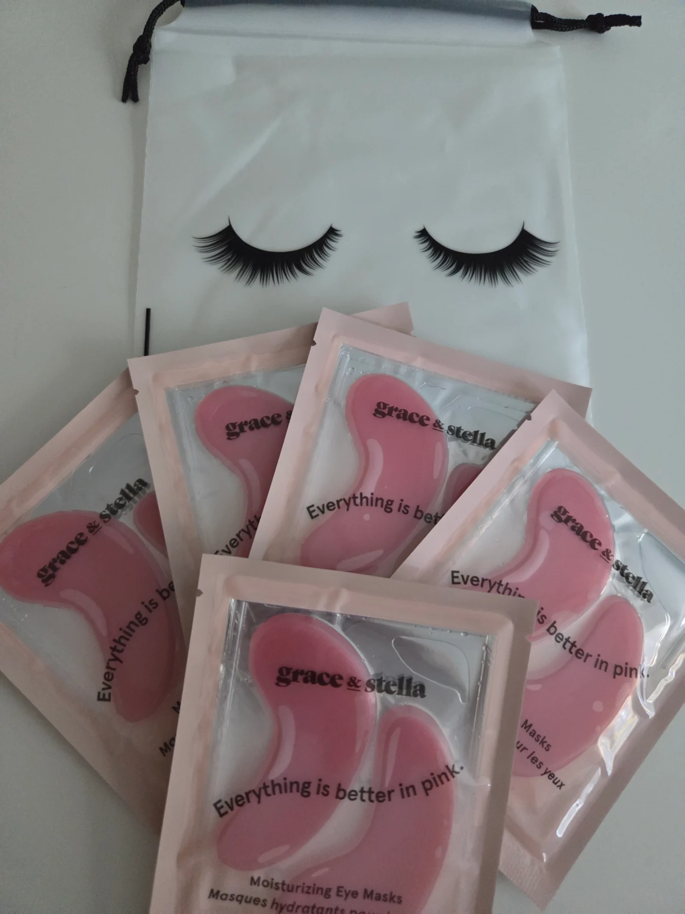 Grace & Stella X5 pairs pink under eye masks gift sets vegan