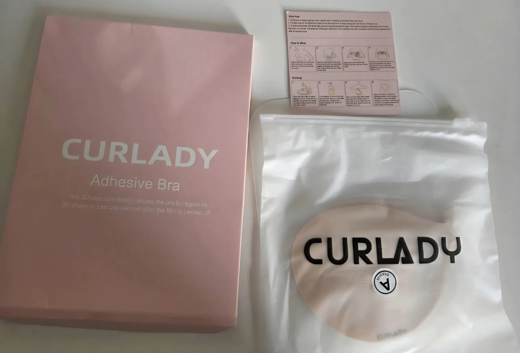 Curlady Adhesive invisible strapless bra A cup summer party dress
