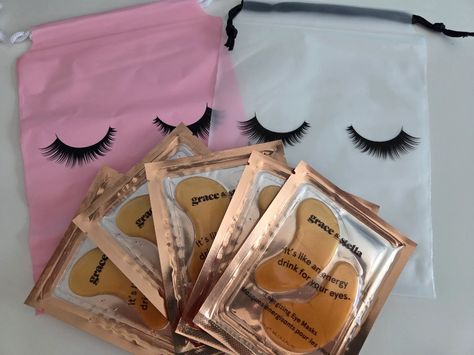 Grace & Stella x5 pairs Gold Energising Under Eye Masks gift sets vegan