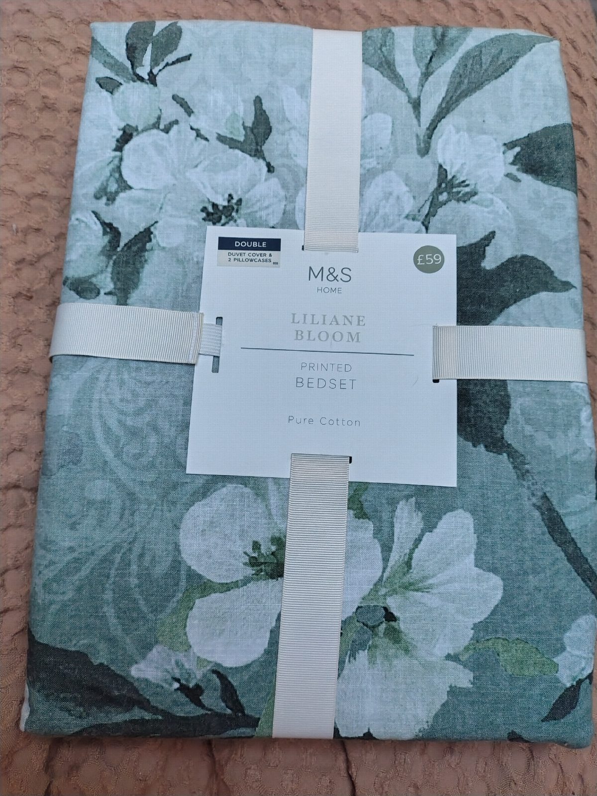 M&S Liliane Bloom Double Duvet cover and 2 pillowcases