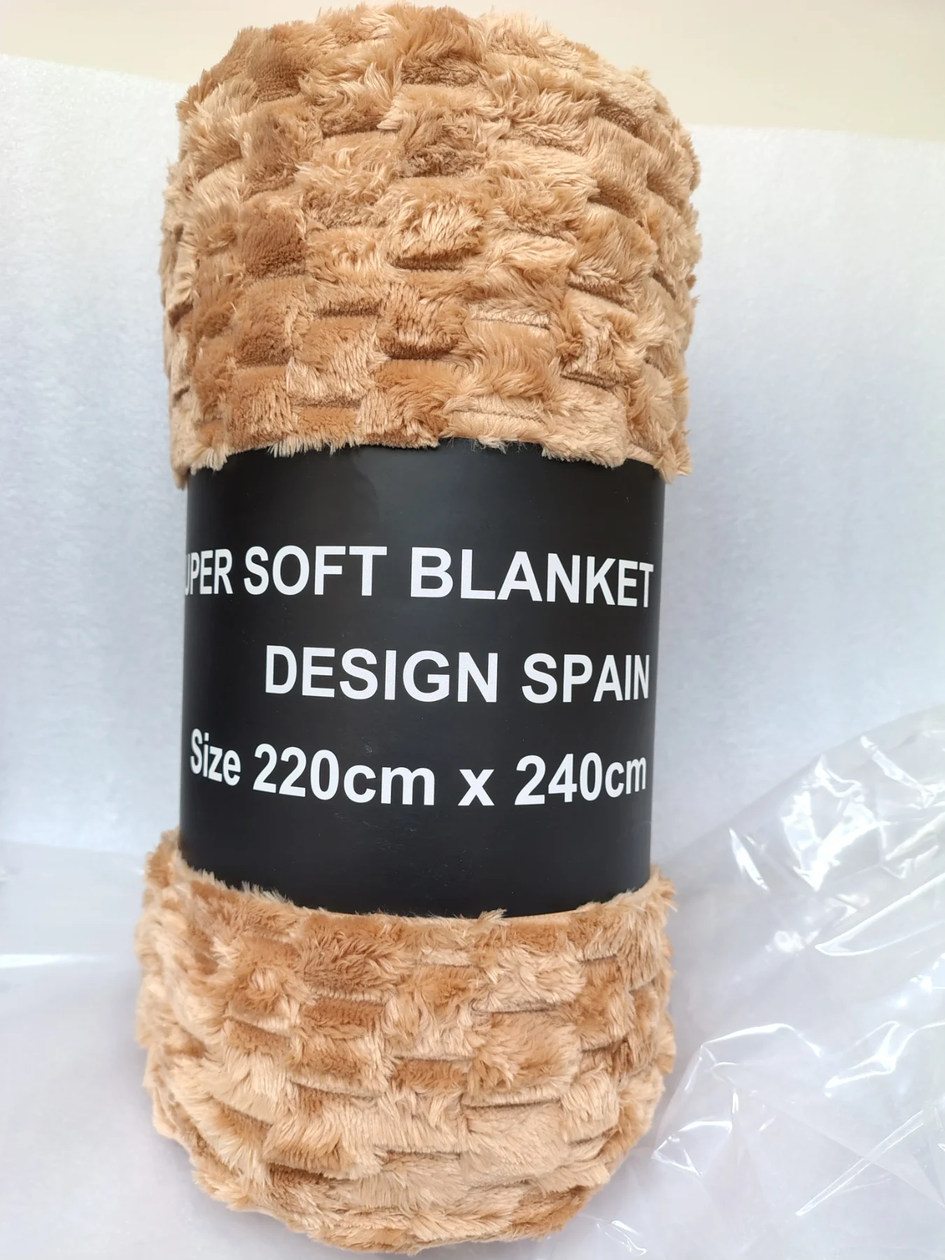 Large Super Soft Beige/Gold throw 220 x 240cm