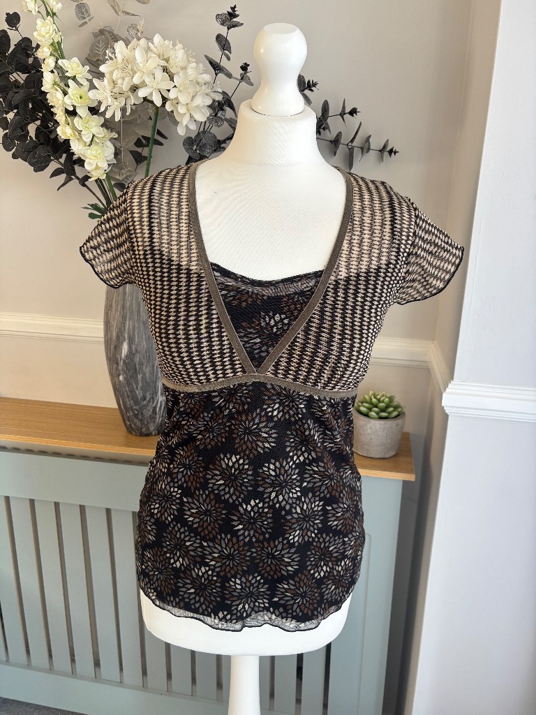 Mexx, y2k mesh top with camisole size 10