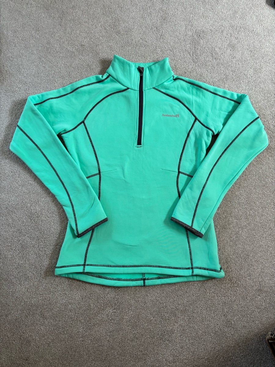 Avalanche active wear / sports 1/4 zip, mint green size M