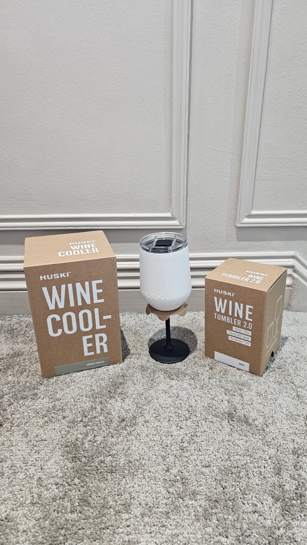 Huski wine cooler and wine glass