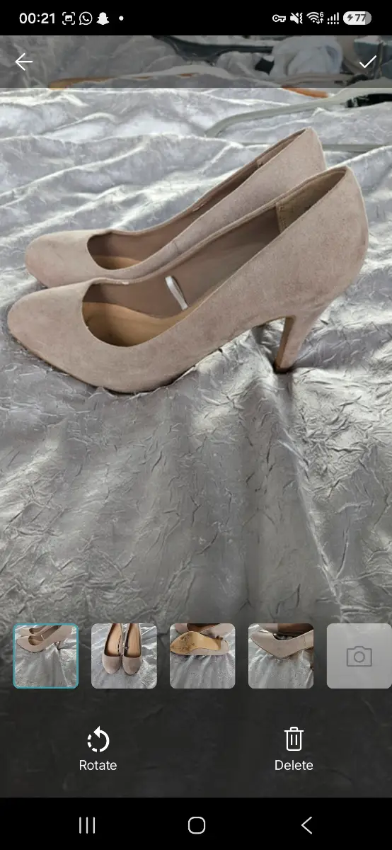 Beige Faux Suede Round Toe Court Shoes - Timeless Mid-Heel Pumps size 3