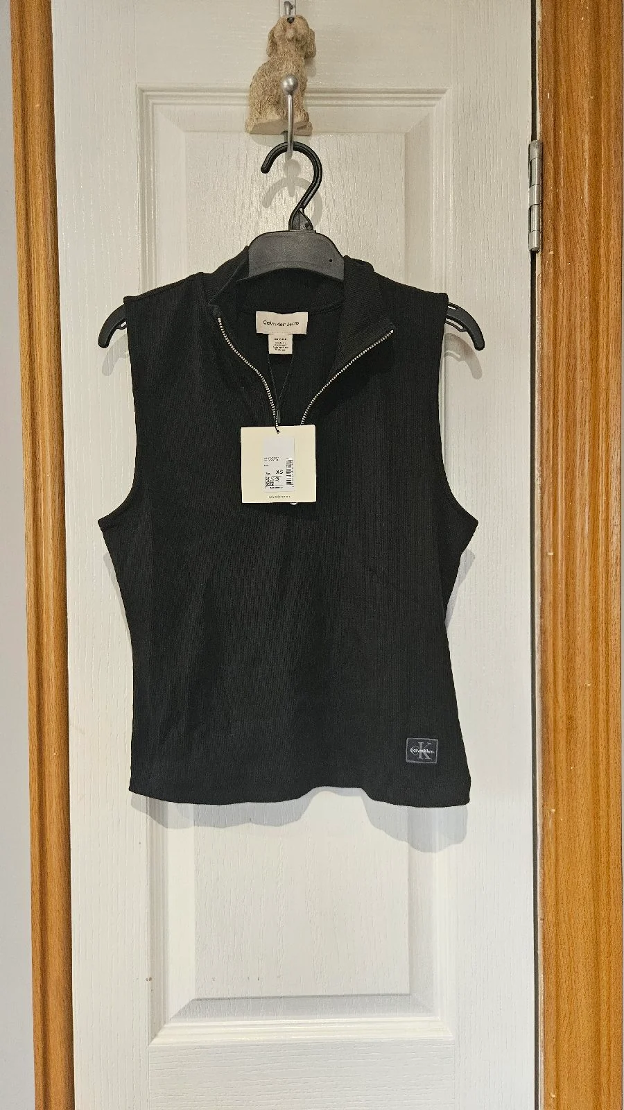 Calvin Klein Jeans xs ribbed sleeveless half-zip top